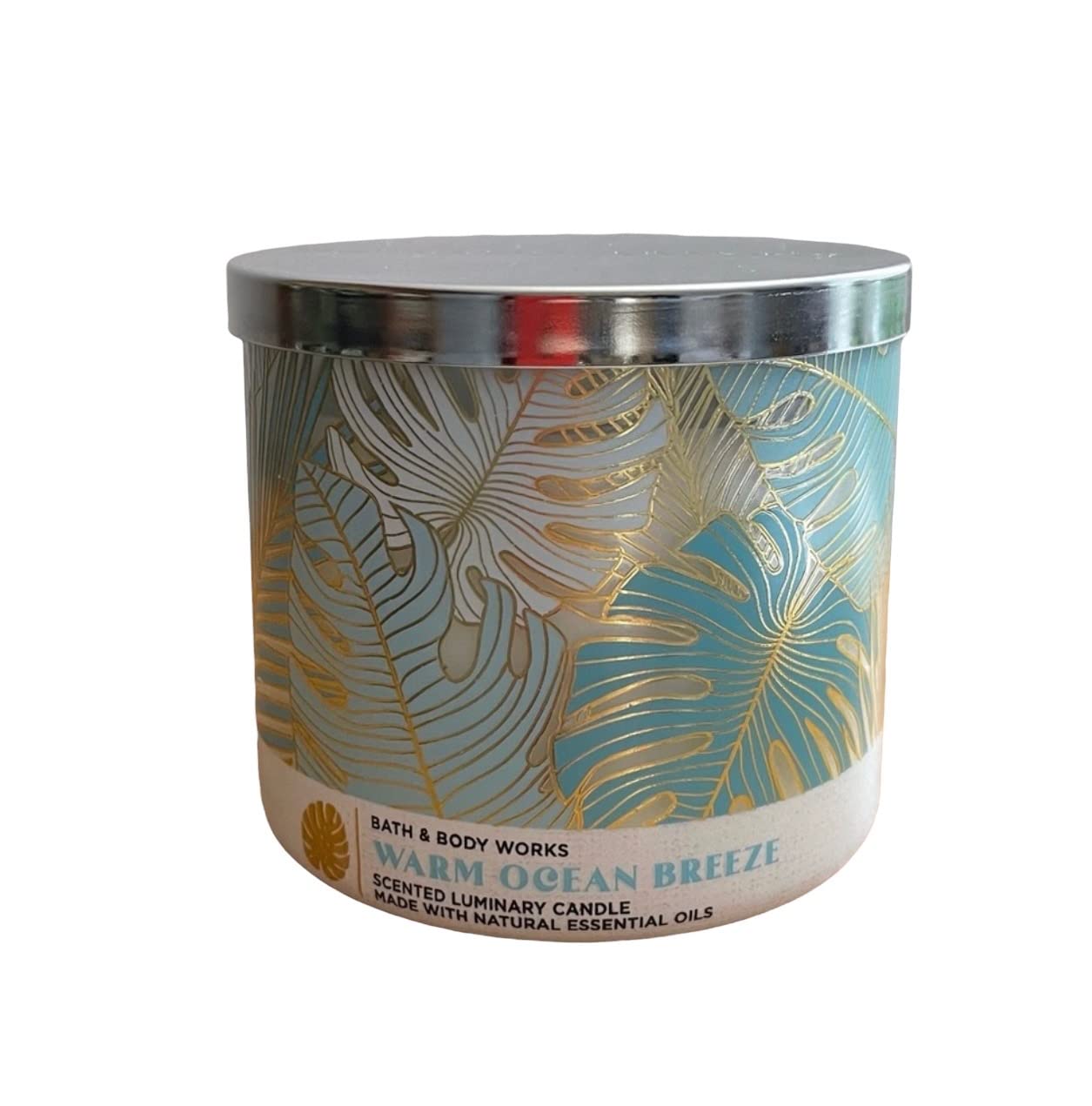 Bath & Body Works, White Barn 3-Wick Candle w/Essential Oils - 14.5 oz - 2022 Early Summer Scents! (Warm Ocean Breeze)