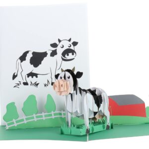 iGifts And Cards Awesome Dairy Cow 3D Pop Up Greeting Card - Retirement Thank You Card, Cute Farm Animal Themed Card, Housewarming Gift, Funny Happy Birthday Mom Card, Friendship Card