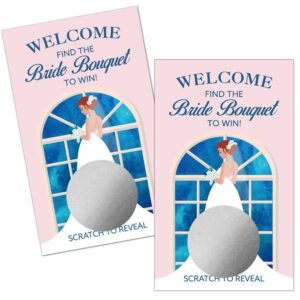 haizct 50 pack wedding dress bridal shower scratch off game cards for country wedding, bridal shower, bridal lottery tickets, wedding shower ideas (gk069)