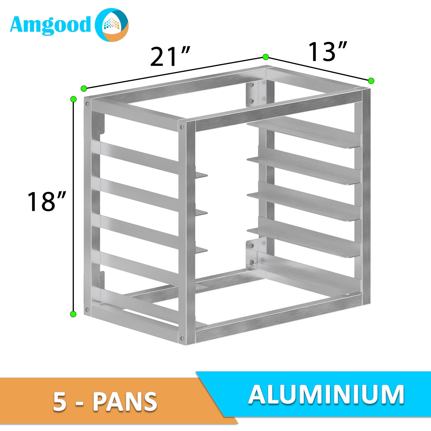 AmGood Wall Mounted Sheet Bun Pan Rack With 5 Pans 21" x 13" x 18" | Aluminium | NSF