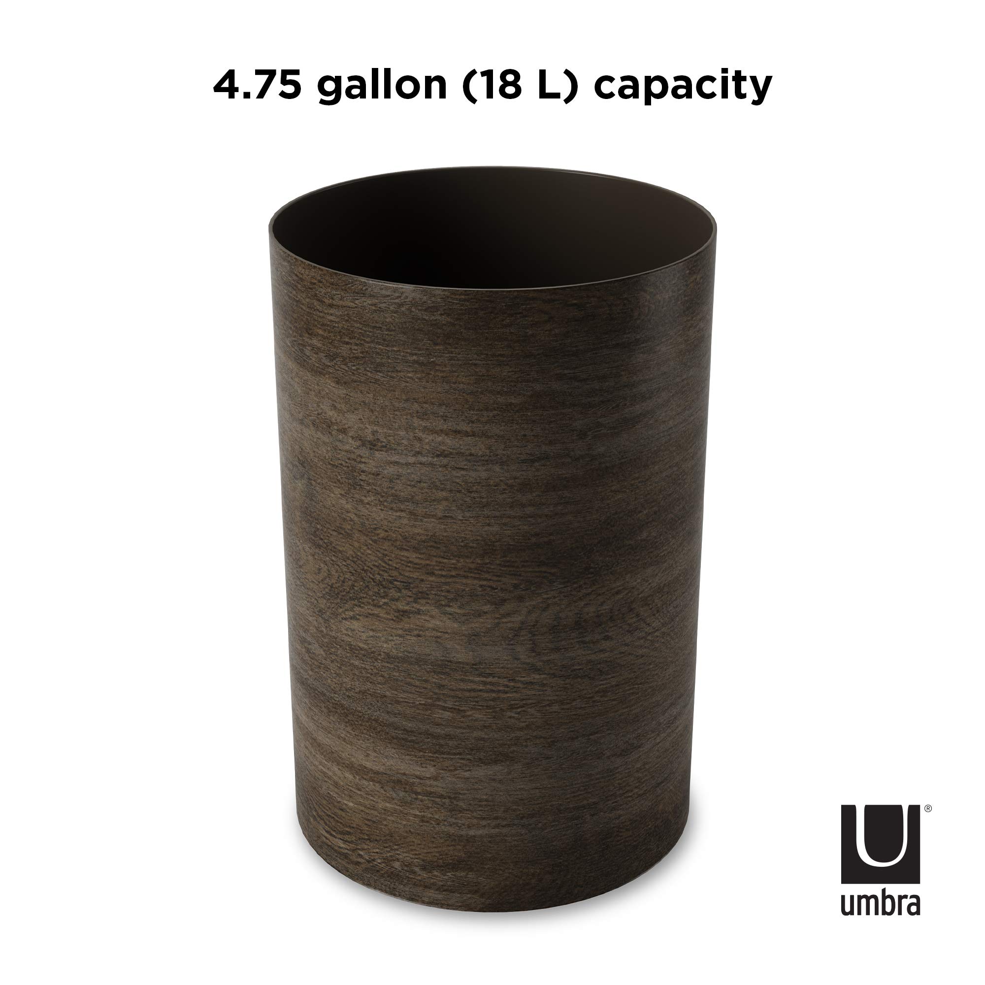 Umbra Treela Small Trash Durable Garbage Can Waste Basket for Bathroom, Bedroom, Office and More, Barnwood