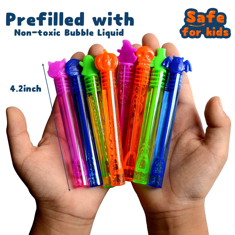 VKTEN 32Pcs Halloween Bubble Wands Mini Bubbles Party Favors for Kids Halloween Party Favors Treat Bag Stuffers Goody Bag Filler Halloween Treats Prizes