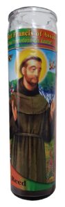 saint francis of assisi (san francisco de assisi) brown pillar devotional candle