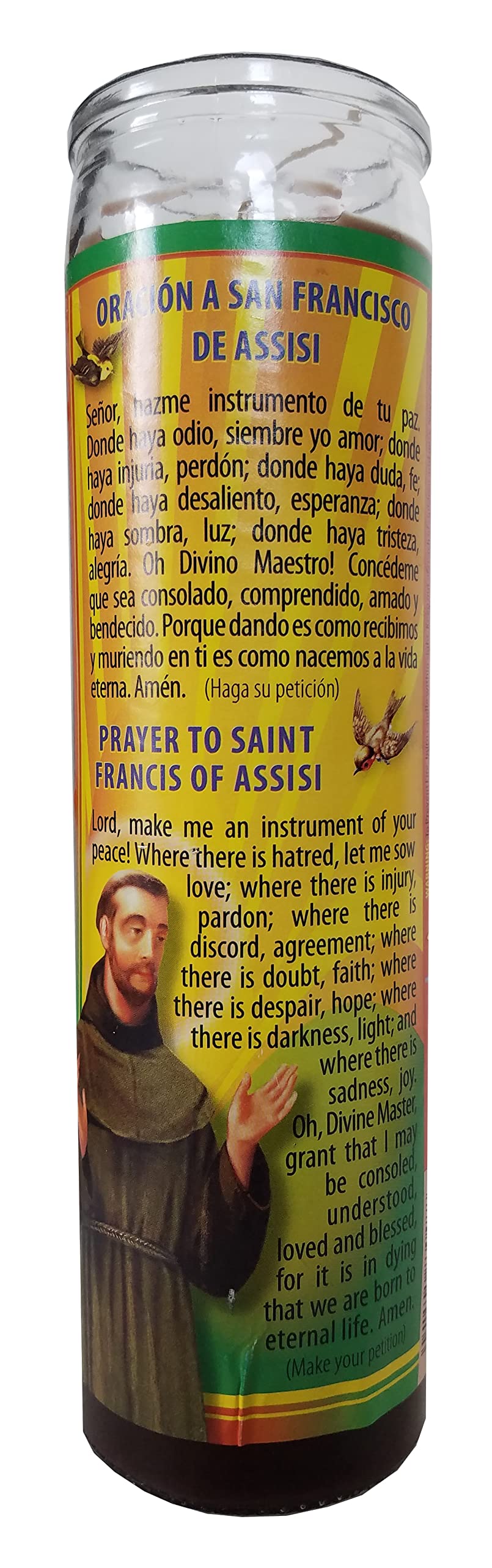 Saint Francis of Assisi (San Francisco de Assisi) Brown Pillar Devotional Candle