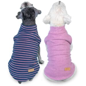 kyeese 2pack dog sweater soft dog clothes warm dachshund clothes turtleneck dog coats dog sweaters for small dogs girl pullover small dog sweaters stretchy dog sweatshirt