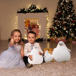 TBATQUIL Chubby Plush Seagull Pillow Cute Fat Chicken Plush Toys, Funny Plush Stuffed Animal Cartoon Plush Toys Kids Boys Girls Festival Gifts (15.74inches)