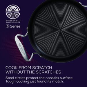 Circulon Stainless Steel Sauté Pan with Lid and SteelShield Hybrid Stainless and Nonstick Technology, 5 Quart