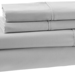 Amazon Aware 100% Organic Cotton 300 Thread Count Sheet Set - Gray, Queen 100% Organic Cotton 300 Thread Count Duvet Cover Set - Gray, Full/Queen