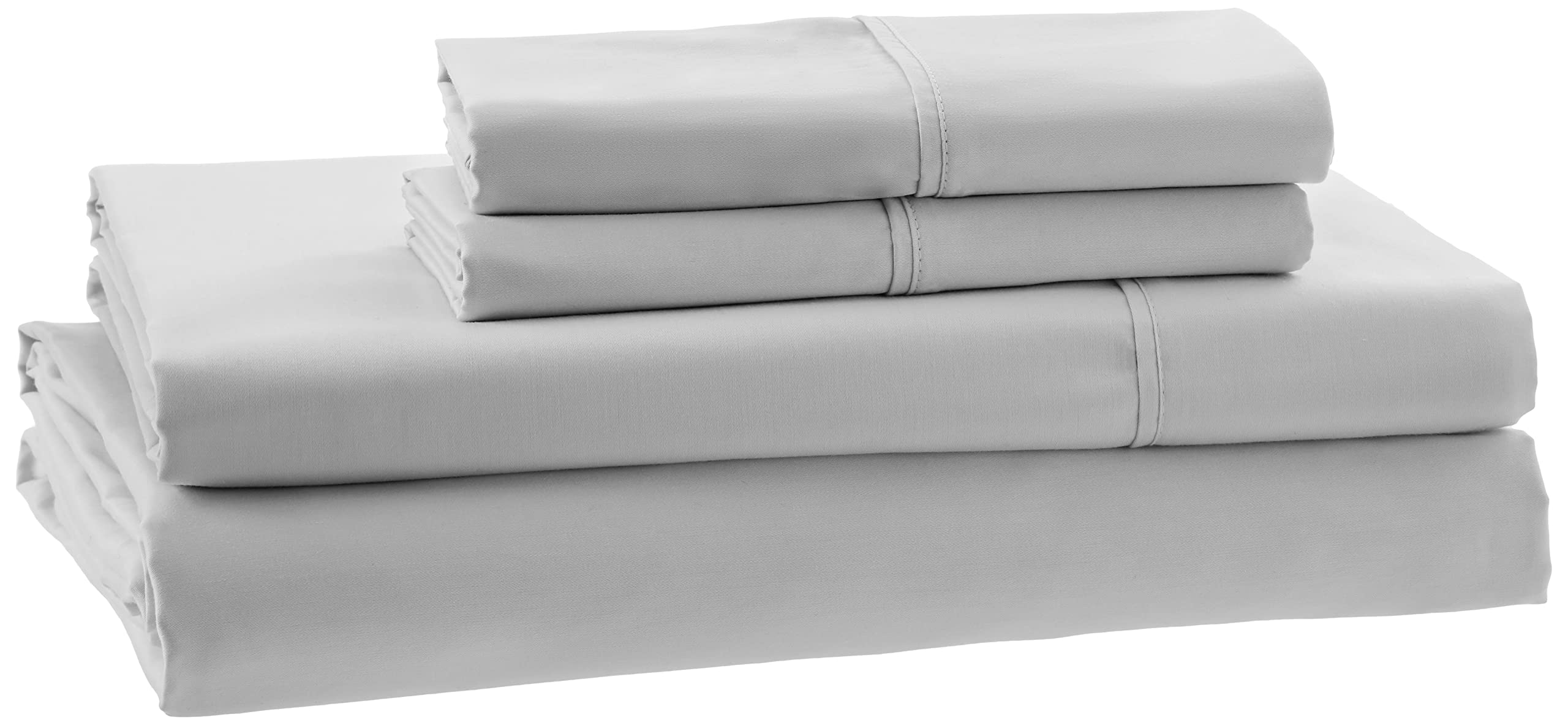 Amazon Aware 100% Organic Cotton 300 Thread Count Sheet Set - Gray, Queen 100% Organic Cotton 300 Thread Count Duvet Cover Set - Gray, Full/Queen