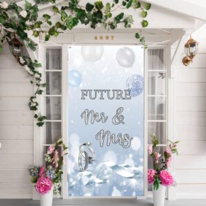 innoru future mr & mrs door banner decoration, engagement large door cover decor, wedding, bridal shower party photo booth backdrop background supplies