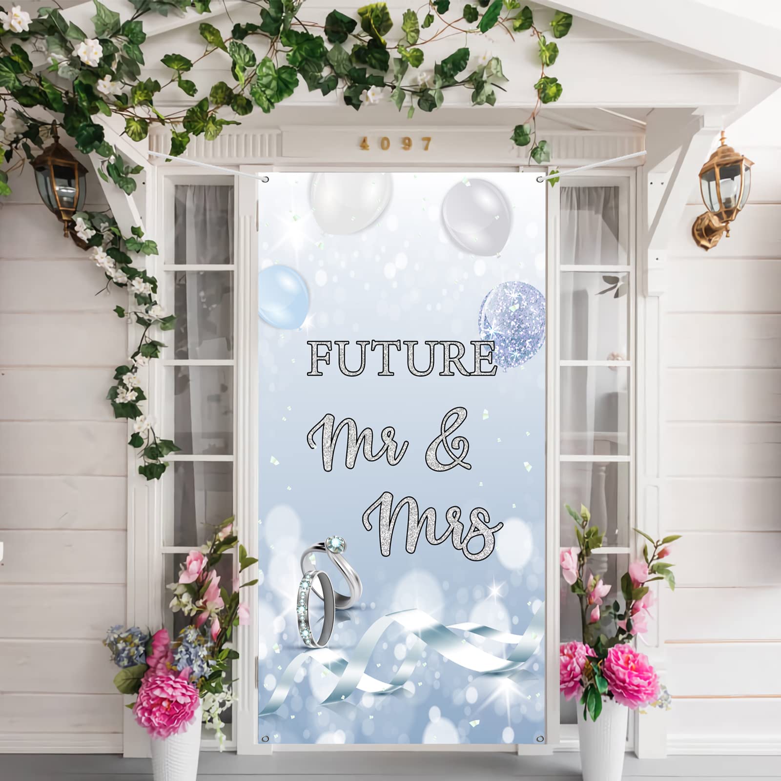 INNORU Future Mr & Mrs Door Banner Decoration, Engagement Large Door Cover Decor, Wedding, Bridal Shower Party Photo Booth Backdrop Background Supplies