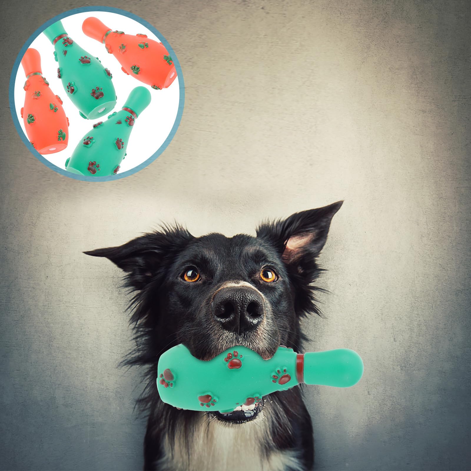 4Pcs Dog Toy -Dog Chew Toys for Aggressive Chewers, Indestructible Tough Durable Squeaky Interactive Dog Toys, Puppy Teeth Bowling Balls Toy for Small Meduium Large Breed