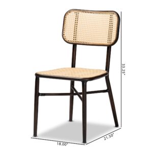 Wholesale Interiors Katina Outdoor Dining Chairs, Beige/Dark Brown