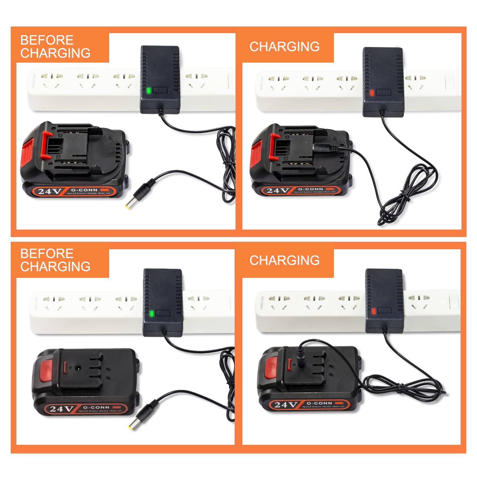 Mini Chainsaw Battery Charger, Lithium Battery Charger, American Standard, Cordless Small Electric Portable Handheld Chainsaw Accessories (Universal Version)