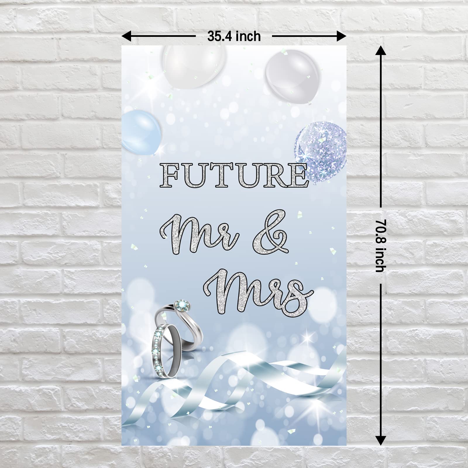 INNORU Future Mr & Mrs Door Banner Decoration, Engagement Large Door Cover Decor, Wedding, Bridal Shower Party Photo Booth Backdrop Background Supplies