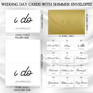 Spakon 26 Sets Wedding Party Thank You Cards Wedding Day Letters Gifts to My Bridesmaid on My Wedding Day with Golden Envelopes to Your Bridesmaid, Bridal, Mother, Father, Friends Gifts