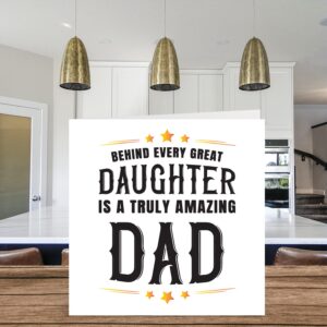 Cute Birthday Cards for Dad - Behind Great Daughter Amazing Dad Papa Pops - Happy Birthday Card from Daughter Birthday Gifts, 5.7 Inch Sentimental Father's Day Greeting Cards Gift for Daddy Papa