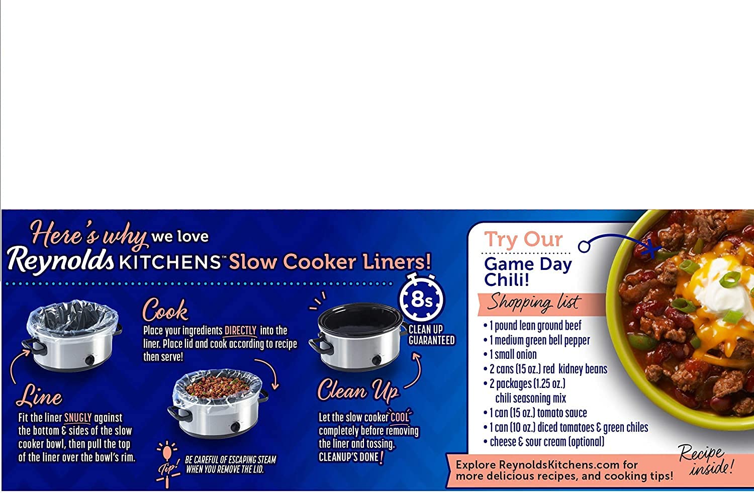 Reynolds Kitchens Slow Cooker Liners, Regular (4 Count, Pack of 8)