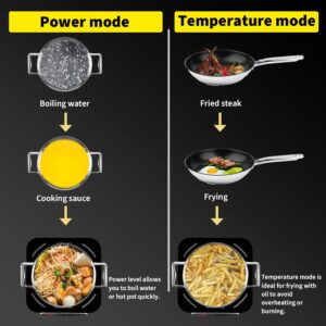 Portable Induction Countertop 1800W Cooktop 10 Power Levels Burners Electric Stove with 140-465°F Timer Settings Induction Burner Suitable and Digital Sensor for Magnetic Cookware