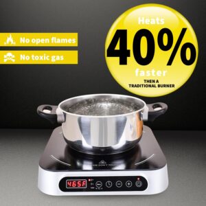 Portable Induction Countertop 1800W Cooktop 10 Power Levels Burners Electric Stove with 140-465°F Timer Settings Induction Burner Suitable and Digital Sensor for Magnetic Cookware