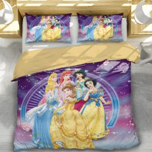 NICHIYOBI Dreamy Princess Themed Duvet Cover 3 Piece Bedding Set & Bedding Set, Perfect for Girls' Dreamy Bedrooms (styel 4,Full 79x90in + 20x30in)