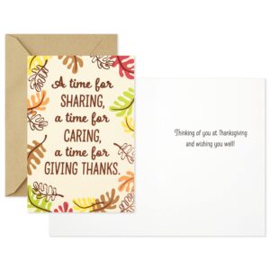 Hallmark Thanksgiving Cards Assortment, Sending Thankful Thoughts (6 Cards with Envelopes)