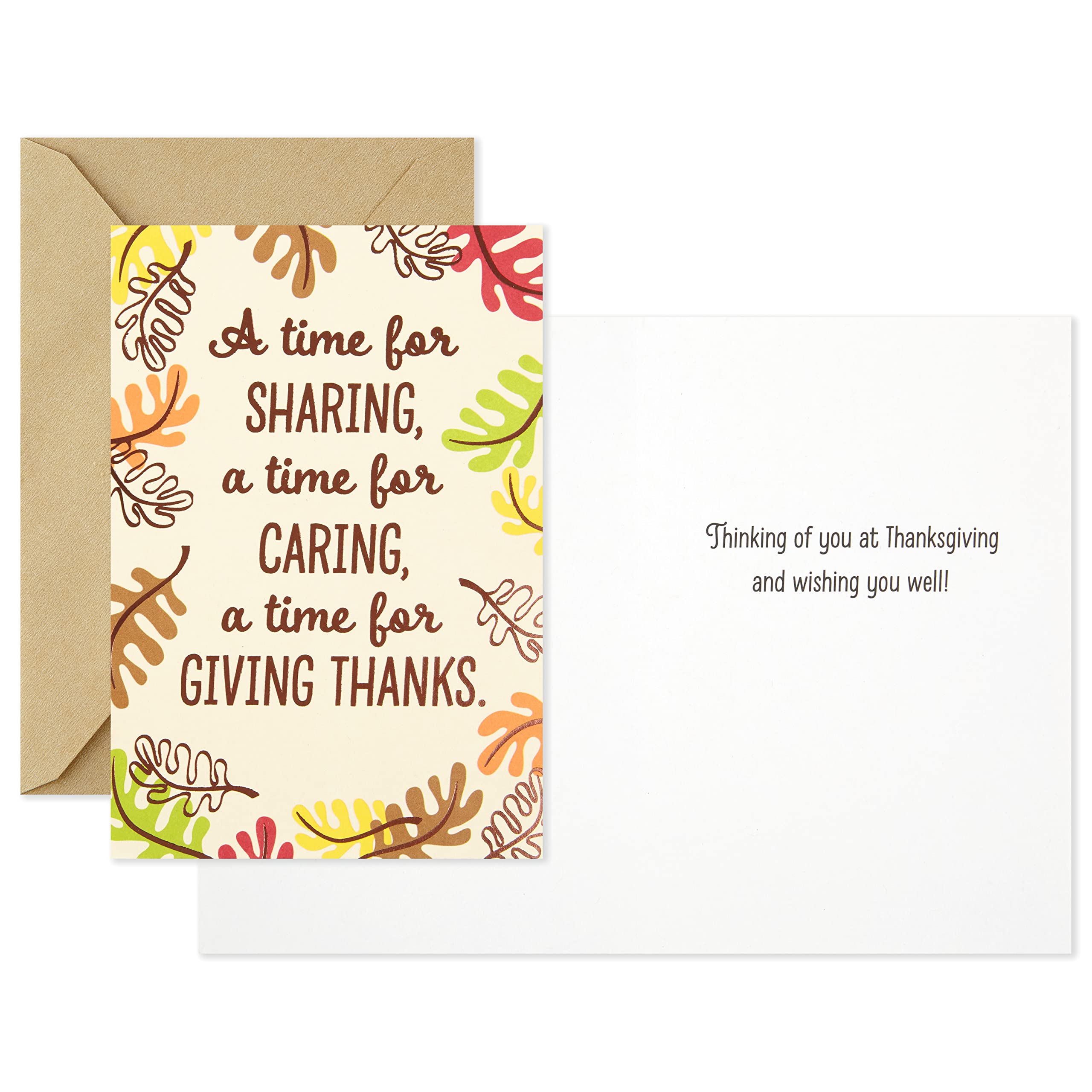 Hallmark Thanksgiving Cards Assortment, Sending Thankful Thoughts (6 Cards with Envelopes)