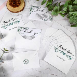 Marspark 25 Pack Thank You Sympathy Cards Funeral Thank You Cards with Envelopes and Message Memorial Card with Sticker Bereavement Card for Family Friends Loved Ones Celebration of Life (Leaves)