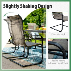 Sophia & William Patio Dining Chairs C Spring Motion Chairs for 4 High Back Patio Chairs Quick Dry Textilene Outdoor Furniture Support 350lbs for Lawn Garden Balcony Pool Backyard Weather Resistant