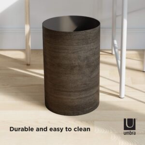 Umbra Treela Small Trash Durable Garbage Can Waste Basket for Bathroom, Bedroom, Office and More, Barnwood