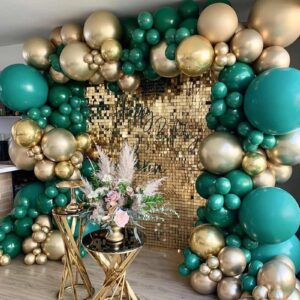 10pcs 18 inch Metallic Gold Balloons, Thick Latex Chrome Helium Balloons for Birthday Family Party Wedding Party Baby Shower Decoration Supplies