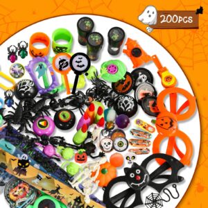 MGparty 200 Pcs Halloween Party Favors Bulk For Kids and Adult, Halloween Party Favors Prizes Box Toy Assortment, Carnival Game Prizes,Treasure Box Toys for Classroom,Birthday Gifts,Fidget Toys