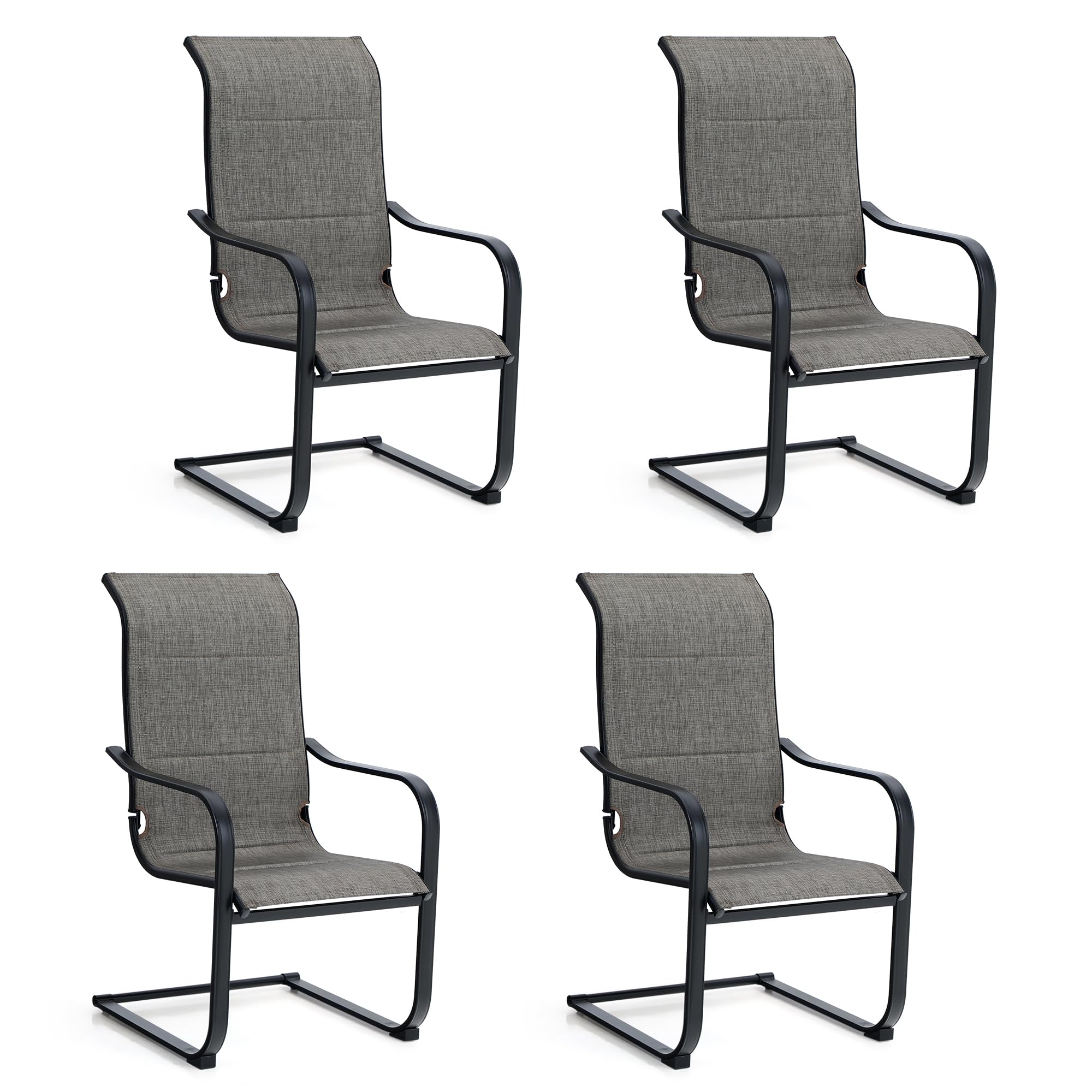 Sophia & William Patio Dining Chairs C Spring Motion Chairs for 4 High Back Patio Chairs Quick Dry Textilene Outdoor Furniture Support 350lbs for Lawn Garden Balcony Pool Backyard Weather Resistant