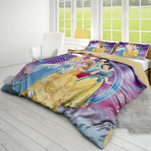 NICHIYOBI Dreamy Princess Themed Duvet Cover 3 Piece Bedding Set & Bedding Set, Perfect for Girls' Dreamy Bedrooms (styel 4,Full 79x90in + 20x30in)