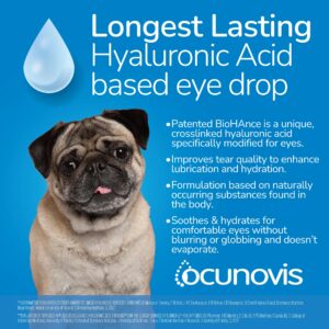 Sentrx Ocunovis Gel Eye Drops for Dogs & Cats, Eye Lube for Dogs Allergy Relief Lubricant, Dogs with Dry Eyes, Artificial Tears, 5 ml (6-Pack)