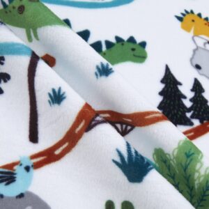 Shannon Minky Digital Cuddle Dino Land Kiwi, Fabric by The Yard