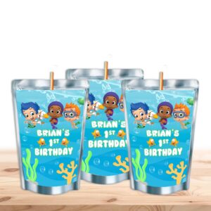 bubble guppies juice pouches - printed adhesive labels or assembled drinks - 12pack