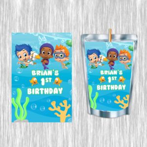 Bubble Guppies Juice Pouches - Printed Adhesive Labels or Assembled Drinks - 12Pack