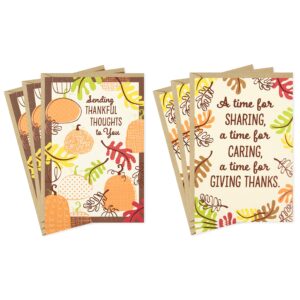 hallmark thanksgiving cards assortment, sending thankful thoughts (6 cards with envelopes)