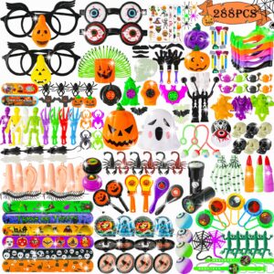 thuodo 288 pcs halloween party favors toys assortment for kids, kids prizes in bulk trick-or-treat goodie bag fillers pinata filler school classroom rewards halloween toys