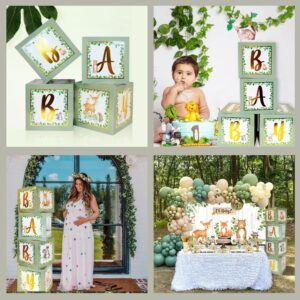 MEGA 257 Pc Woodland Baby Shower Decorations Boy & Girl Kit, Forest Animal Theme, Gender Neutral Baby Shower Decor, BABY boxes, Backdrop, Banner, Balloon Garland, Tablecloth, Plates Cups -20 Guests