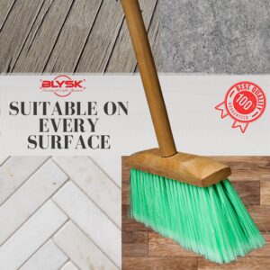 BLYSK Indoor/Outdoor Heavy Duty Wooden Broom Brush, Sweeper, Head Replacement Soft bristles, Great use for Home, Kitchen, Room, Office, Patio, Deck Floor (Broom Head)