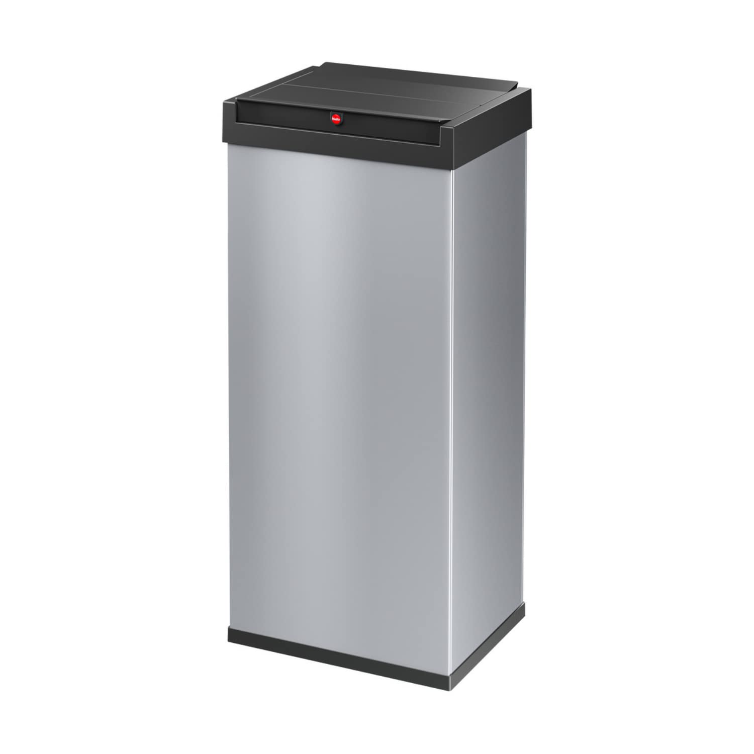 Hailo Big-Box Swing XL waste bin | 1 x 52 liters / 13.7 gallons | Self-closing swing lid | Stainless steel | Bin liner clamping frame | Waste bin kitchen rectangular | Made in Germany |Silver 0860-221