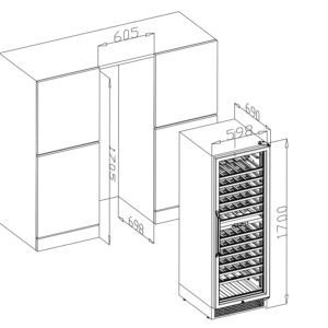 AAOBOSI 24 Inch Wine Cooler Dual Zone, 154 Bottles Wine Refrigerator Built in or Freestanding Wine Fridge 40°F-65°F with Intelligent Temperature Control-Memory Function-Powerful Compressor-Quiet