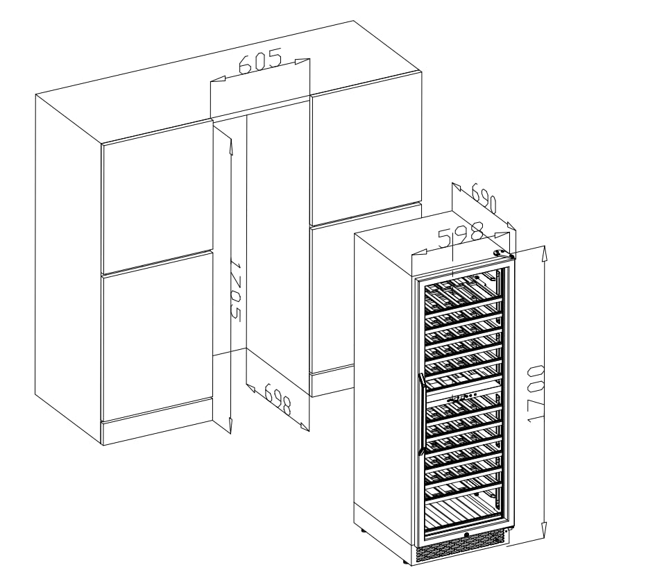 AAOBOSI 24 Inch Wine Cooler Dual Zone, 154 Bottles Wine Refrigerator Built in or Freestanding Wine Fridge 40°F-65°F with Intelligent Temperature Control-Memory Function-Powerful Compressor-Quiet