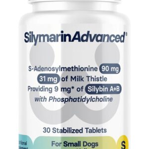 SilymarinAdvanced Liver Health Supplement for Small Dogs, S-Adenosylmethionine (Same) and Silybin, Liver Tablets, Cognitive Support, 30 Tablets