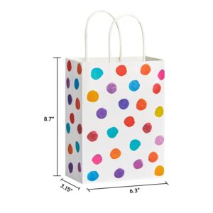 SUNCOLOR 24 Pack 9" Small Party Favor Bags Goodie Bags for Birthday Party Gift Bags With Handle(Polka Dot)