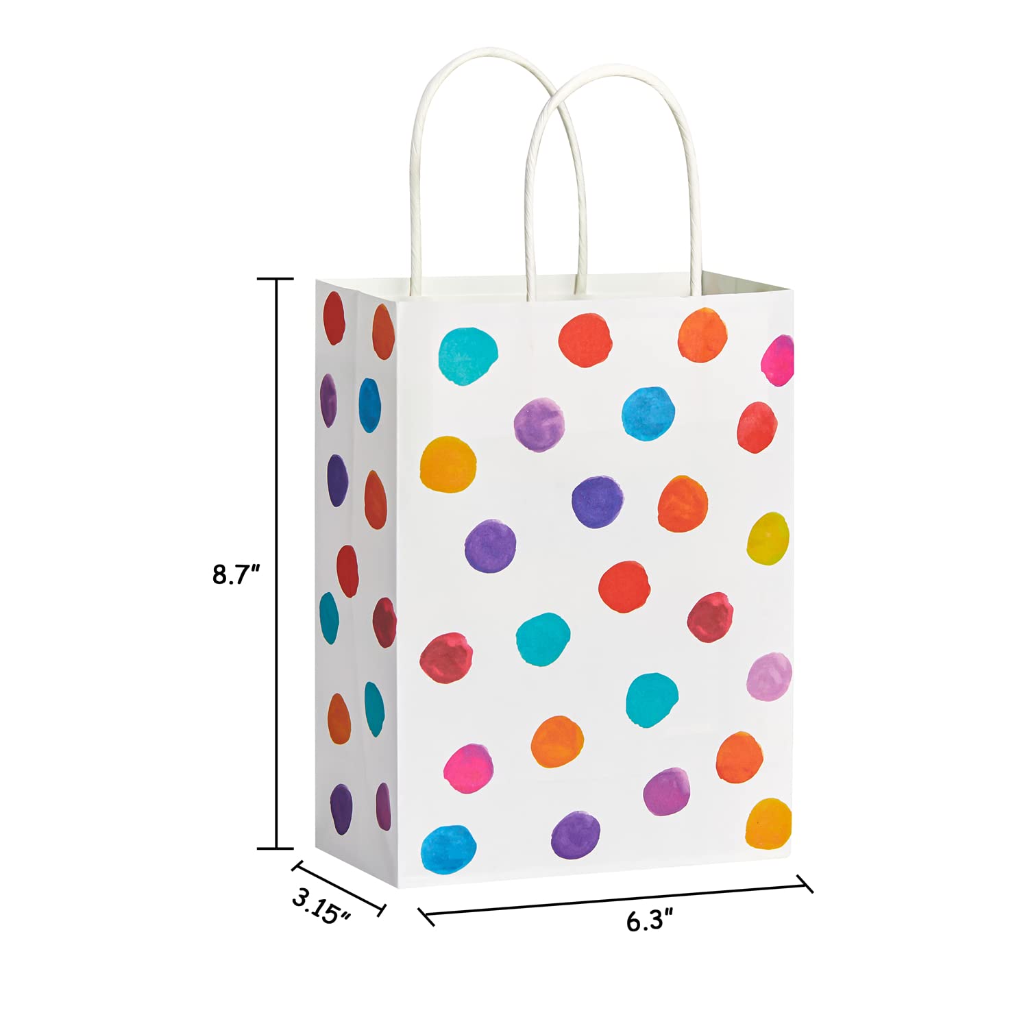 SUNCOLOR 24 Pack 9" Small Party Favor Bags Goodie Bags for Birthday Party Gift Bags With Handle(Polka Dot)