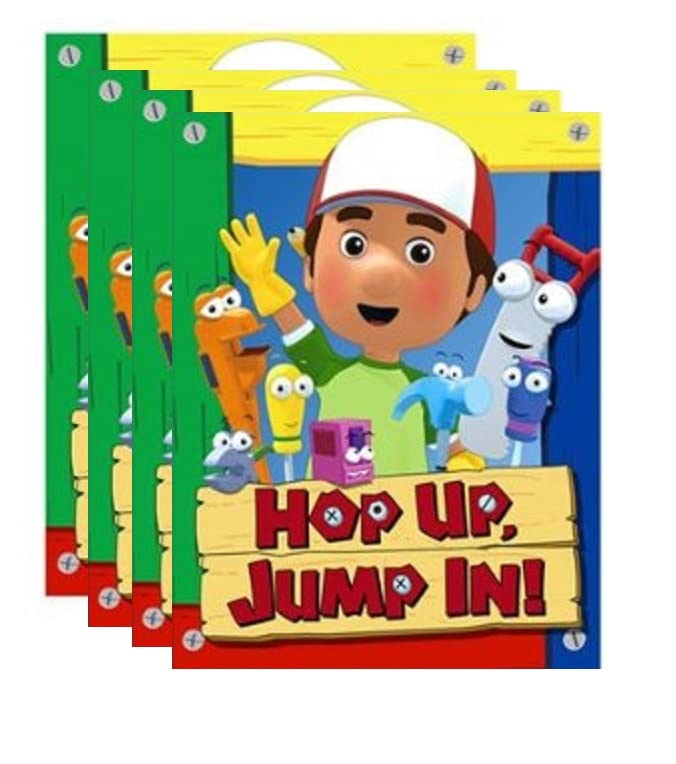 Handy Manny Birthday Party Supplies Bundle Pack includes 16 Party Invitations with Envelopes, 16 Plastic Favor Loot Bags, 16 Napkins (Bundle for 16)