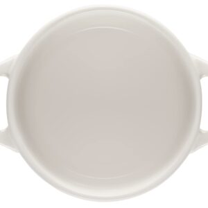 Le Creuset Stoneware Mini Round Cocotte with Flower Lid, 8oz., White